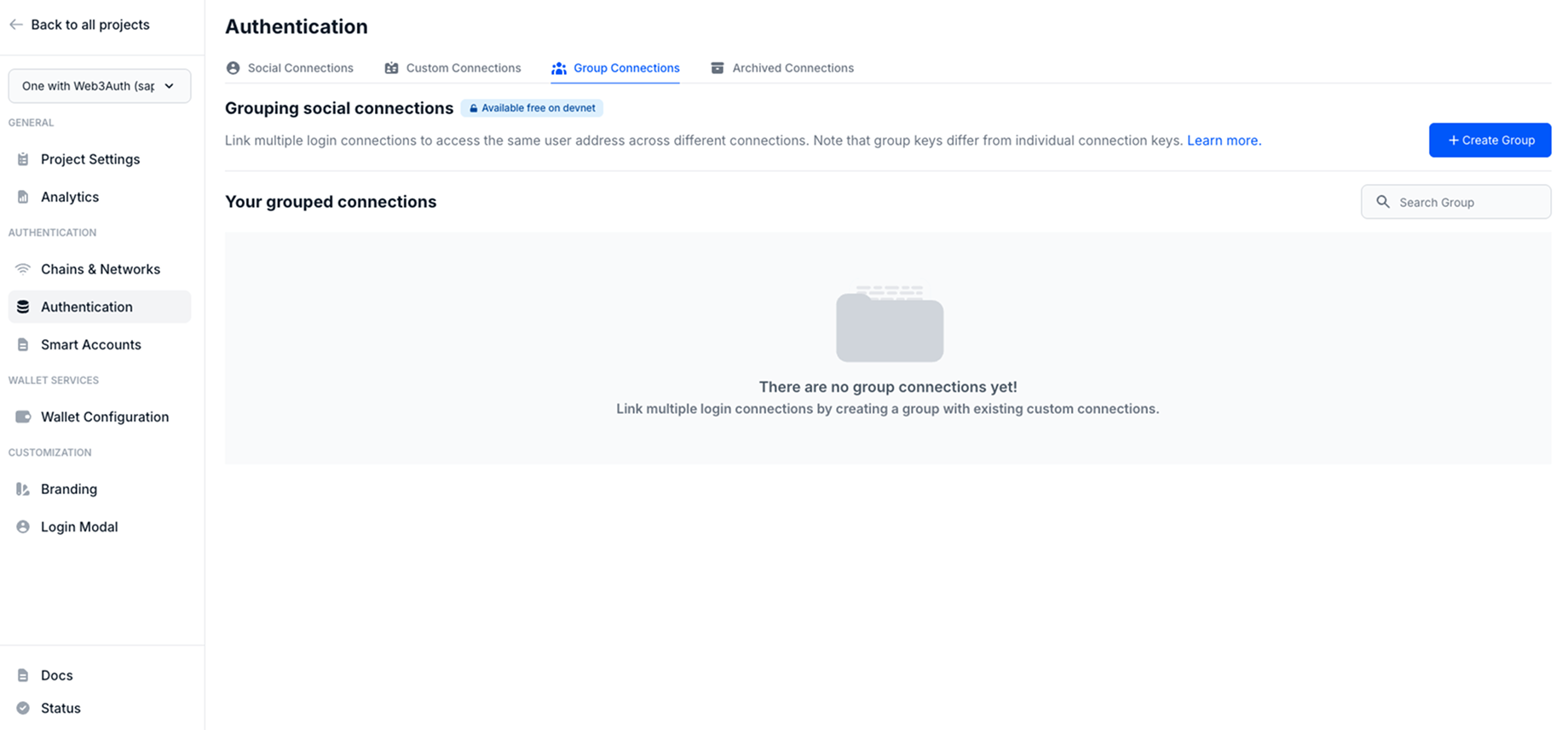 Authentication Group Connections